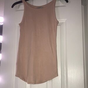 Tan Fitted Sleeveless Tank Top